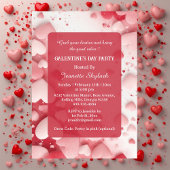 Invitation Galentine's Day Party Pastel Coral Hearts Modern