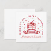 Invitation Galentine's Day rend brunch coquette esthétique (Devant / Derrière)