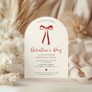 Invitation Galentine's Day Ruban Rouge Féminin