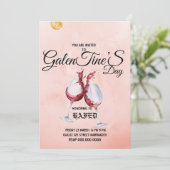 Invitation Galentine's Day tasse floral moderne rose Invitati (Debout devant)