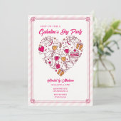 Invitation Galentines des Anges Cupidons au design (Debout devant)