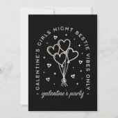 Invitation Galentines fête bestie filles nuit noir (Devant)