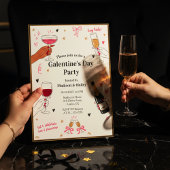 Invitation Galentines Hey Babe Cadre Doré