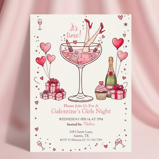 Invitation Galentine's Martini Fantaisiste