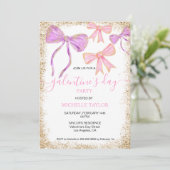 Invitation Galentines Parties scintillant de la fête du jour (Debout devant)