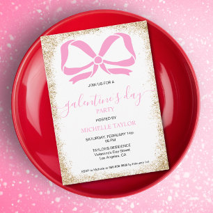 Invitation Galentines Parties scintillant de la fête du jour 