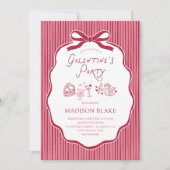 Invitation Galentine's Party Cherry Bow Frame (Devant)
