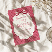 Invitation Galentine's Party Cherry Bow Frame