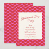 Invitation Galentine's Party Pink and Red Heart Valentine (Devant / Derrière)