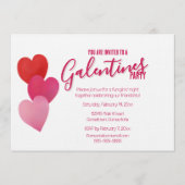 Invitation Galentines Party with 3 Hearts (Devant)
