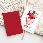 Invitation Galentine's Tea Party Teapot Floral 