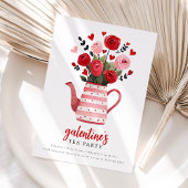 Invitation Galentine's Tea Party Teapot Floral 