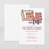 INVITATION GALENTINES VALENTINE'S DAY COFFEE CUPS ET SWEETS (Devant / Derrière)