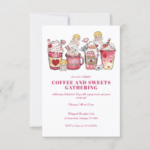 INVITATION GALENTINES VALENTINE'S DAY CUPID CAFÉ MUG SWEETS