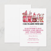 INVITATION GALENTINES VALENTINE'S DAY GNOMES SWEETS CAFÉ (Devant / Derrière)