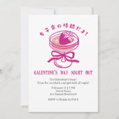 Invitation Galentin's Day Night Out Pink Strawberry Cocktail  (Devant)