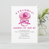 Invitation Galentin's Day Night Out Pink Strawberry Cocktail  (Debout devant)