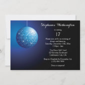 Invitation Galerie 17ème anniversaire Blue Party Disco Ball (Dos)