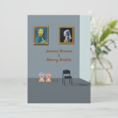 Invitation Galerie d'art Van Gogh Vermeer Mariage Nounours (Debout devant)