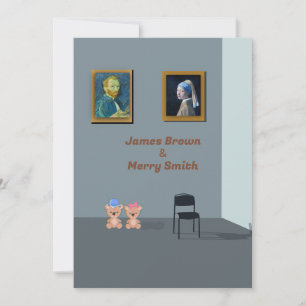 Invitation Galerie d'art Van Gogh Vermeer Mariage Nounours