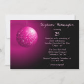 Invitation Galerie de Disco Party Hot Pink 25th Birthday (Dos)