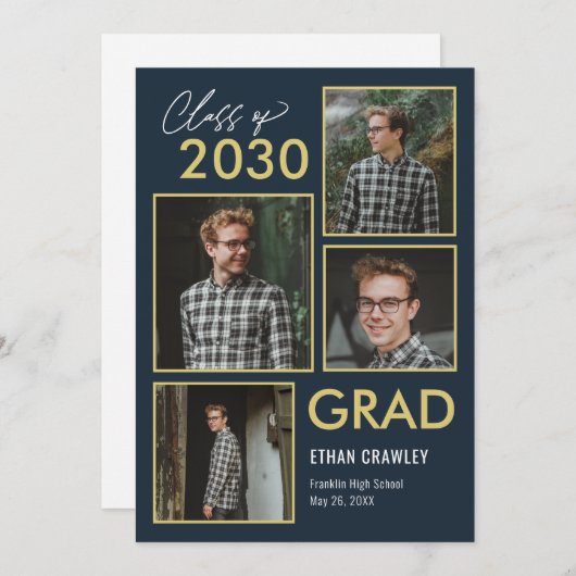 Invitation Galerie stylisée Editable Color Graduation Invitat (Devant / Derrière)