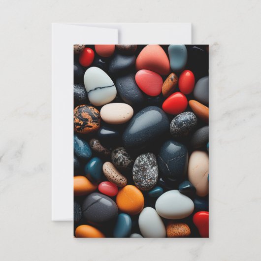Invitation Galets colorés (Dos)