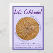 Invitation Galette des Rois Mardi Gras Carnaval Gâteau King (Devant / Derrière)