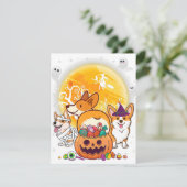 Invitation Gallois Corgi Cardigan Chien maman sorcière Lune F (Debout devant)