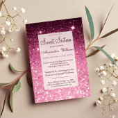 Invitation Galm girly rose bordeaux parties scintillant bokeh
