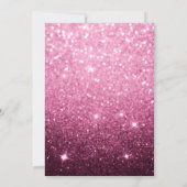 Invitation Galm girly rose bordeaux parties scintillant bokeh (Dos)