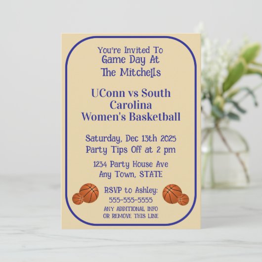 Invitation Game Day Basketball Watch Party (Debout devant)