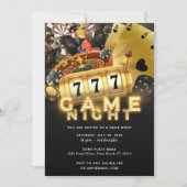 Invitation Game Night Party Black Gold (Devant)