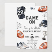 Invitation Game On American Football Birthday  (Devant / Derrière)