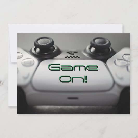 Invitation "Game On" Anniversaire de jeu (Devant)
