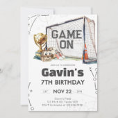 Invitation Game On Soccer Boy Birthday (Devant)