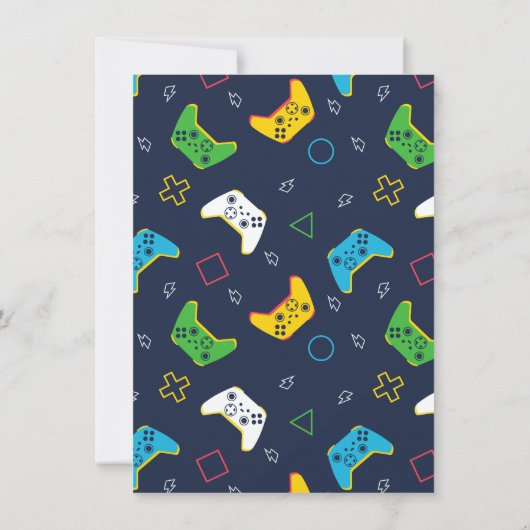 Invitation Game On | Vidéo Cool Jeu garçon fête d'anniversair (Dos)