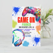 Invitation Game on, Video game party, Boy birthday, arcade (Debout devant)