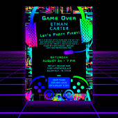 Invitation Game Over Bachelor Party Video Arcade Theme