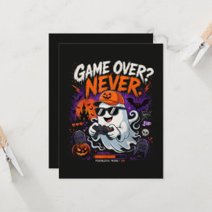 Invitation Game Over Jamais Drôle Gamer Fantôme Halloween