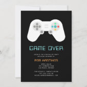 Invitation Game Over | Thème de fête de Bachelor drôle de jeu (Devant)