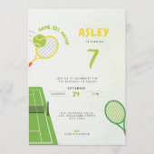 Invitation Game, Set, Match Tennis Party Trendy 7th Birthday (Devant)
