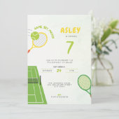Invitation Game, Set, Match Tennis Party Trendy 7th Birthday (Debout devant)