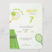 Invitation Game, Set, Match Tennis Party Trendy 7th Birthday (Devant)