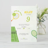 Invitation Game, Set, Match Tennis Party Trendy 9th Birthday (Debout devant)
