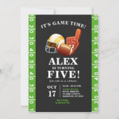 Invitation Game Time Football fête cinq ans d'anniversaire (Devant)