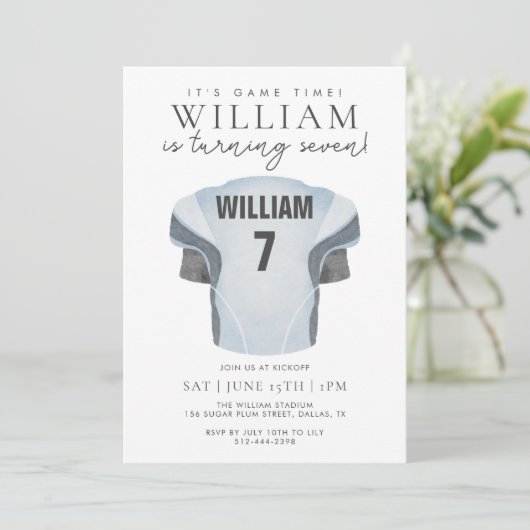 Invitation Game Time Football Jersey Birthday (Debout devant)