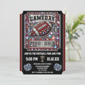 Invitation Gameday Bling Football Party Big Game Bowl Jeu (Debout devant)