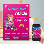 Invitation Gamer Girl Pink Vidéo Jeu Anniversaire<br><div class="desc">Réalisées avec précision et attention aux détails, nos invitations présentent des graphismes épurés, des couleurs vives et des symboles iconiques qui résonnent chez les joueurs de tous âges. Que vous soyez l'hôte d'une soirée de jeux, d'un bain d'anniversaire ou d'une célébration de jalon, nos invitations à des jeux vidéo donnent...</div>