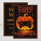 INVITATION GAMER HAPPY HALLOWEEN JEU COSTUME ÉVÉNEMENT (Devant / Derrière)